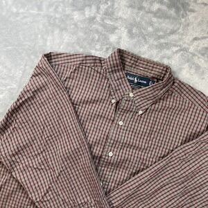 Ralph Lauren Button Up Large Red Tartan Check Plaid Blue Pony Long Sleeve